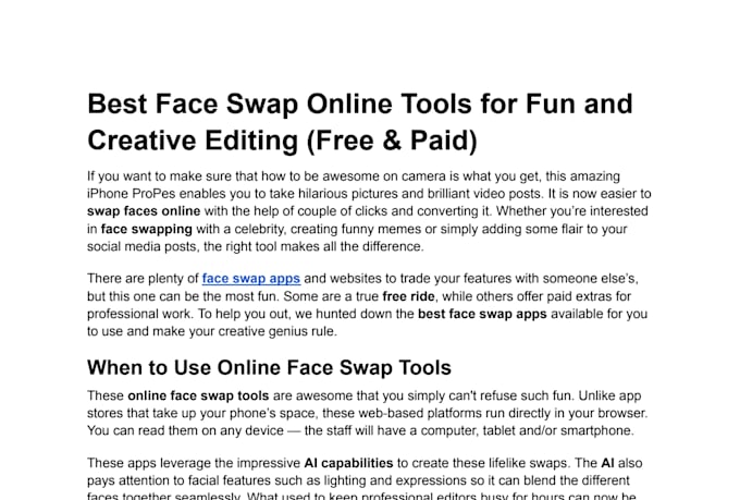 create human written article